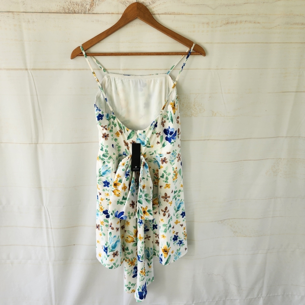Lulus Bow Figure Ivory Floral Print Mini Dress - Picture 6 of 11